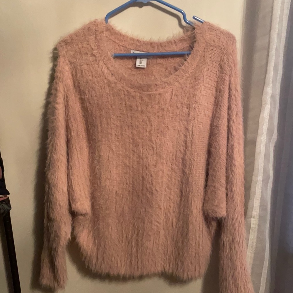 Furry pink sweater